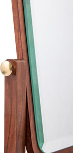 Natural Wooden Vanity Makeup Mirror – 12.5x10.5 Inch Single-Sided, 360-Degree Swivel, High-Definition Countertop Mirror – Portable & Removable Desk Mirror for Private Room & Personal Use