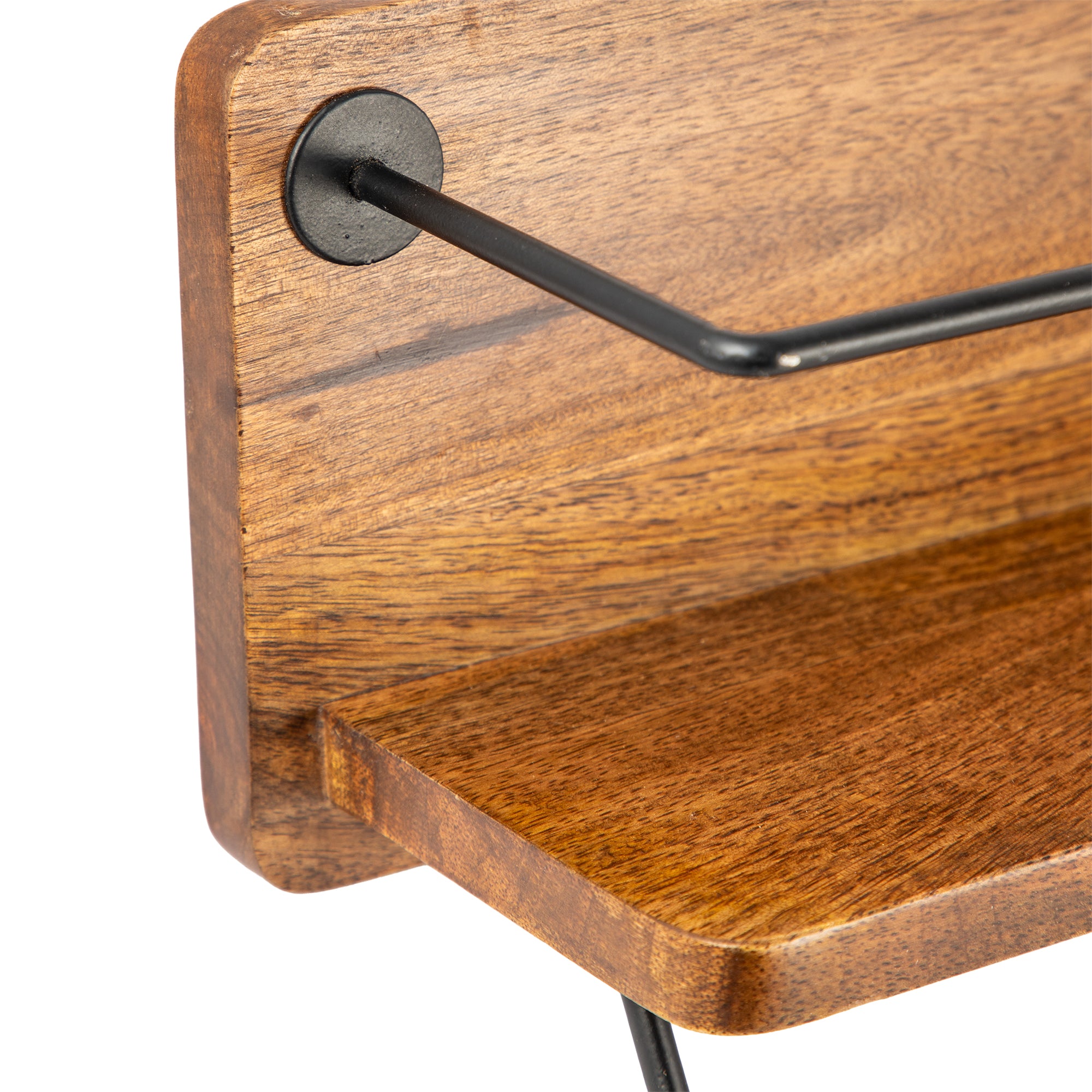 Mango Wood Wall-Mounted Towel Rack