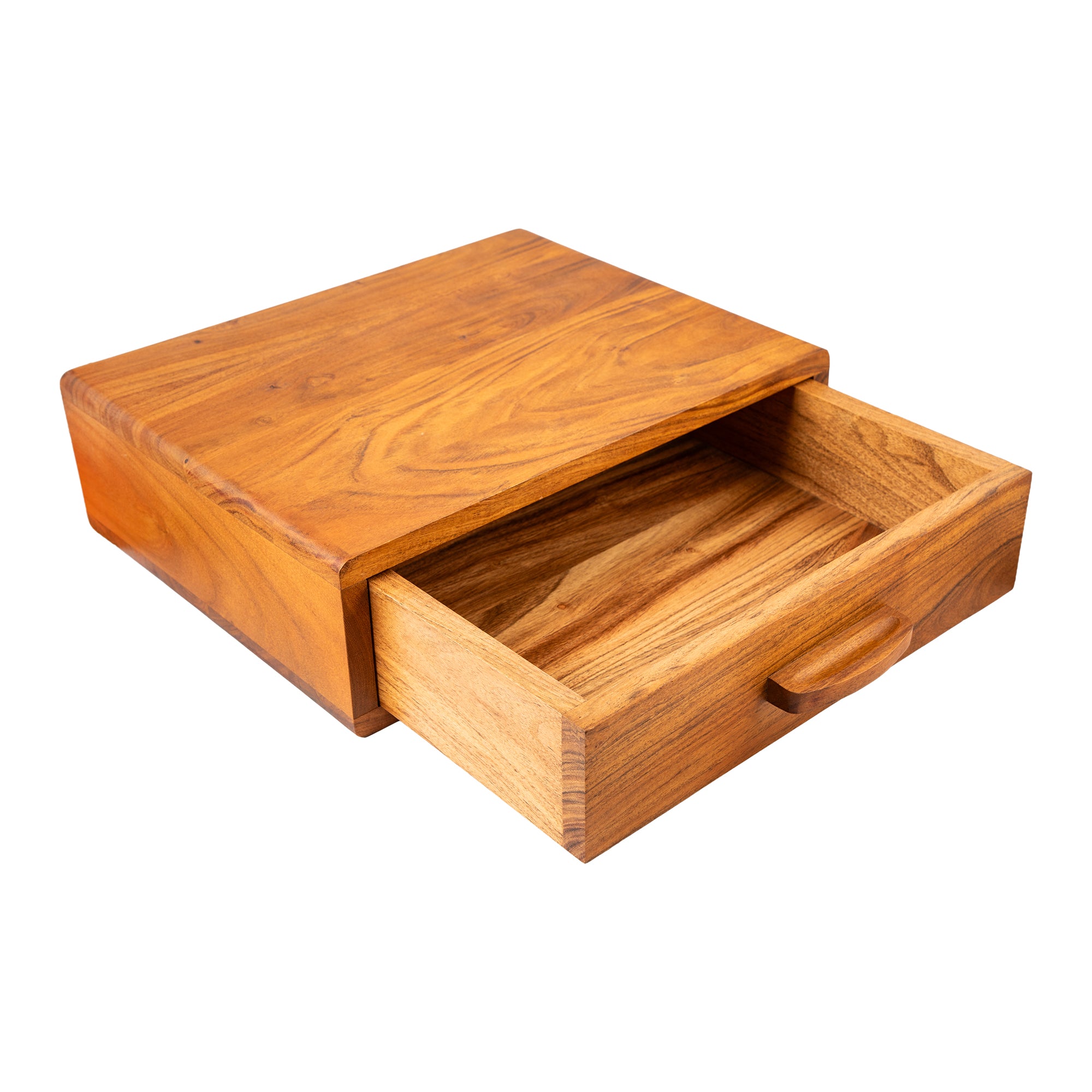 ACACIA WOOD MULTI PURPOSE WALL MOUNT DRAWER