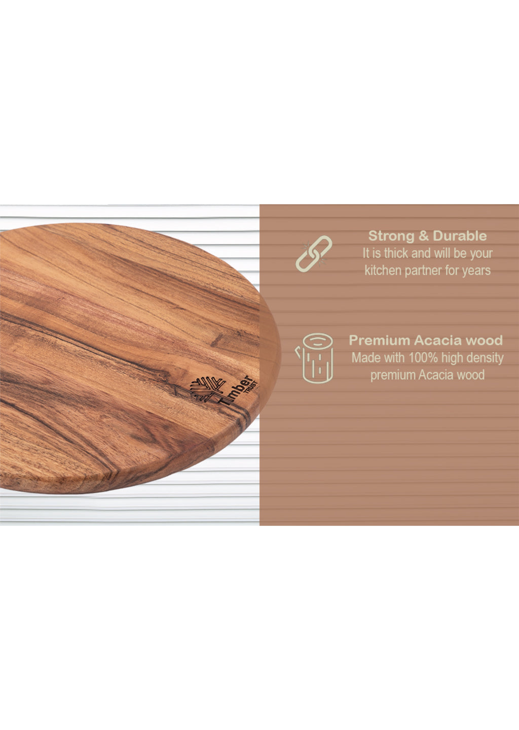 Round Wooden Chopping Board with Handle