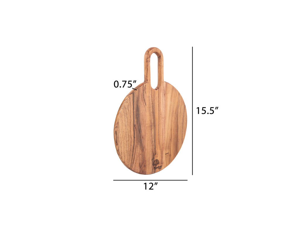 Round Wooden Chopping Board with Handle