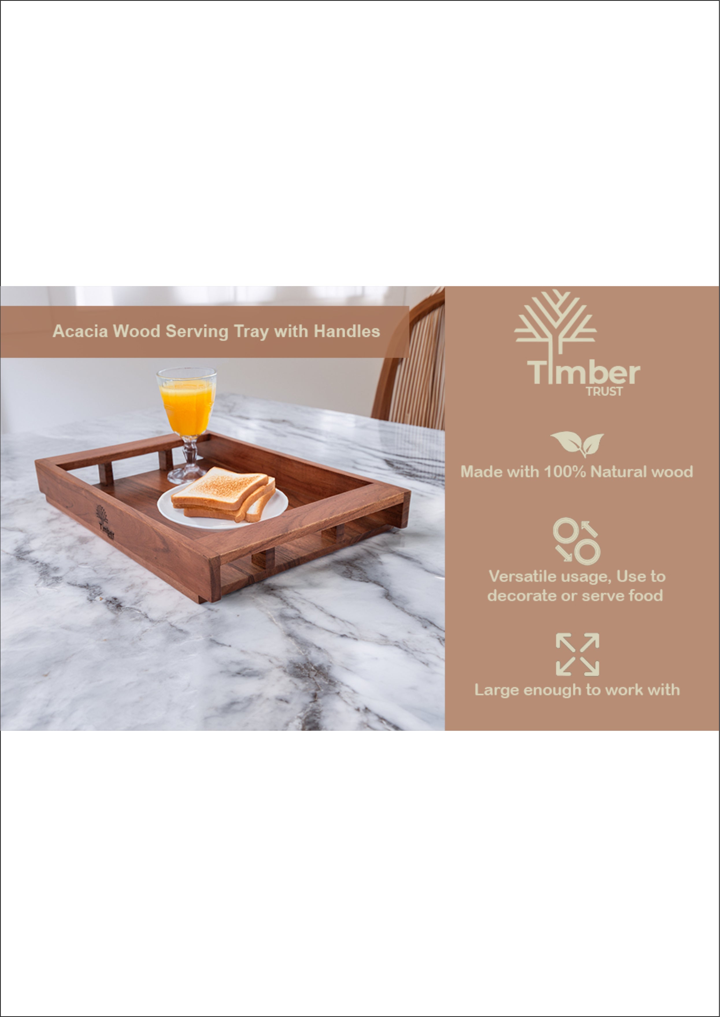 Timber Trust Wooden Serving Tray