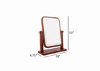 Natural Wooden Vanity Makeup Mirror – 12.5x10.5 Inch Single-Sided, 360-Degree Swivel, High-Definition Countertop Mirror – Portable & Removable Desk Mirror for Private Room & Personal Use