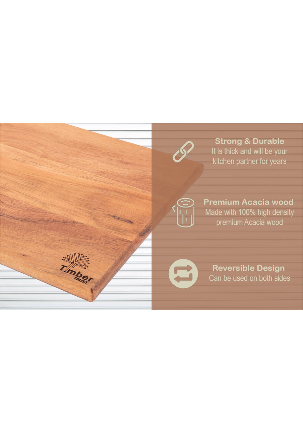 Rectangular Wooden Chopping Board with Handle