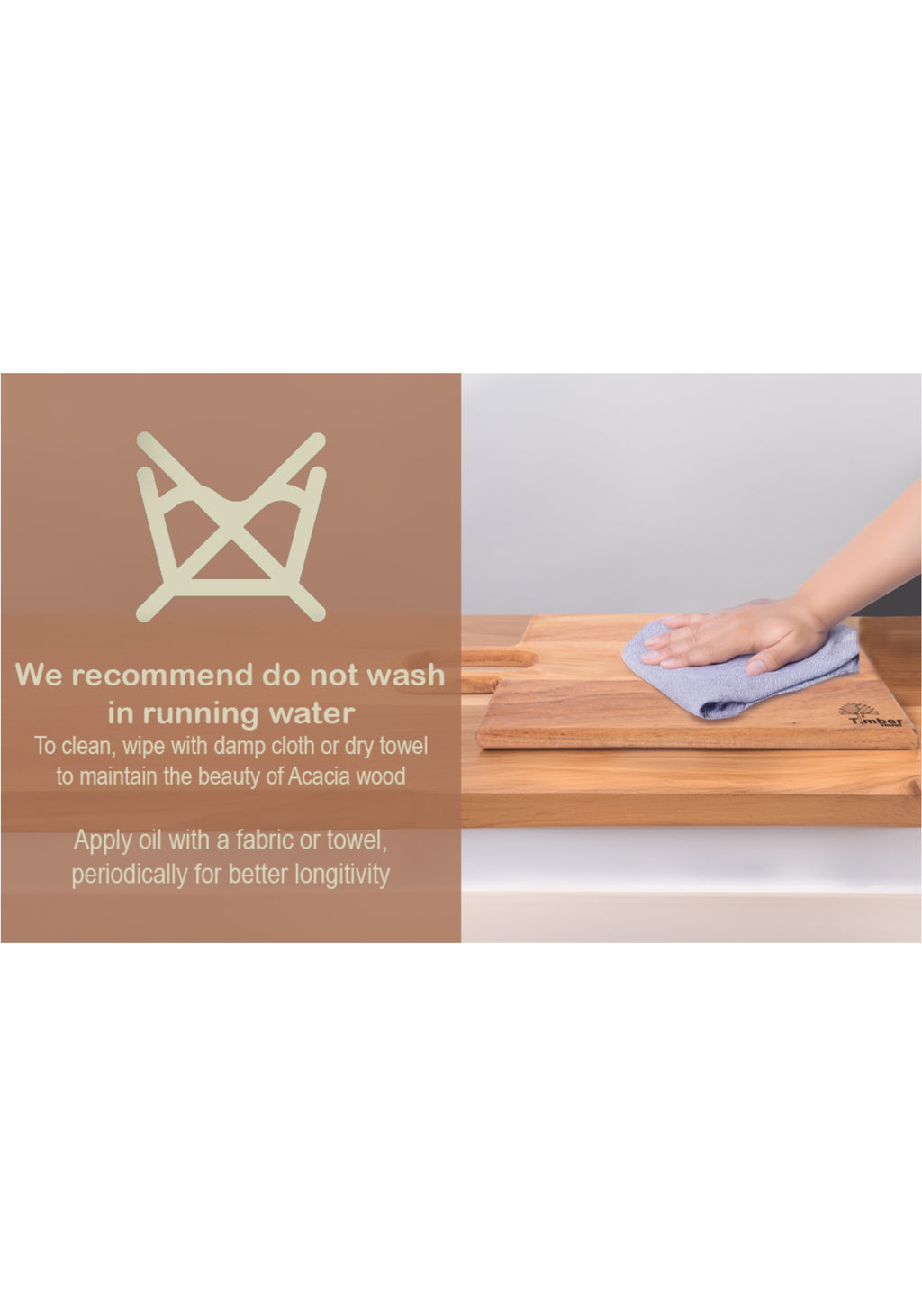 Rectangular Wooden Chopping Board with Handle