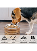 Wooden Elevated Dog Bowl Stand | Single Stainless Steel Bowls for Pets