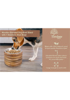 Wooden Elevated Dog Bowl Stand | Single Stainless Steel Bowls for Pets