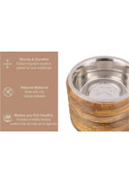 Wooden Elevated Dog Bowl Stand | Single Stainless Steel Bowls for Pets