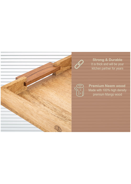 Mango Wood Serving Tray with Handles