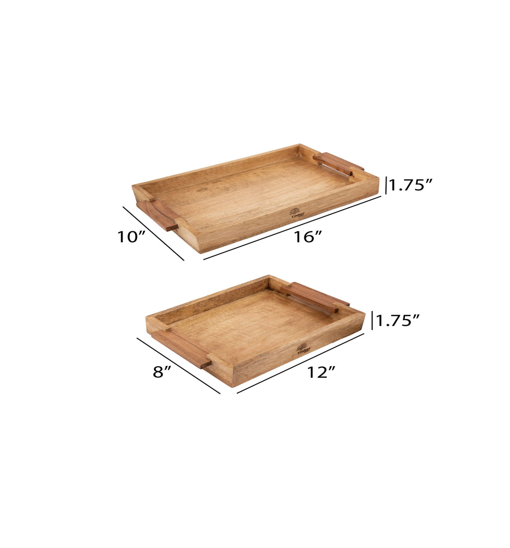 Mango Wood Serving Tray with Handles