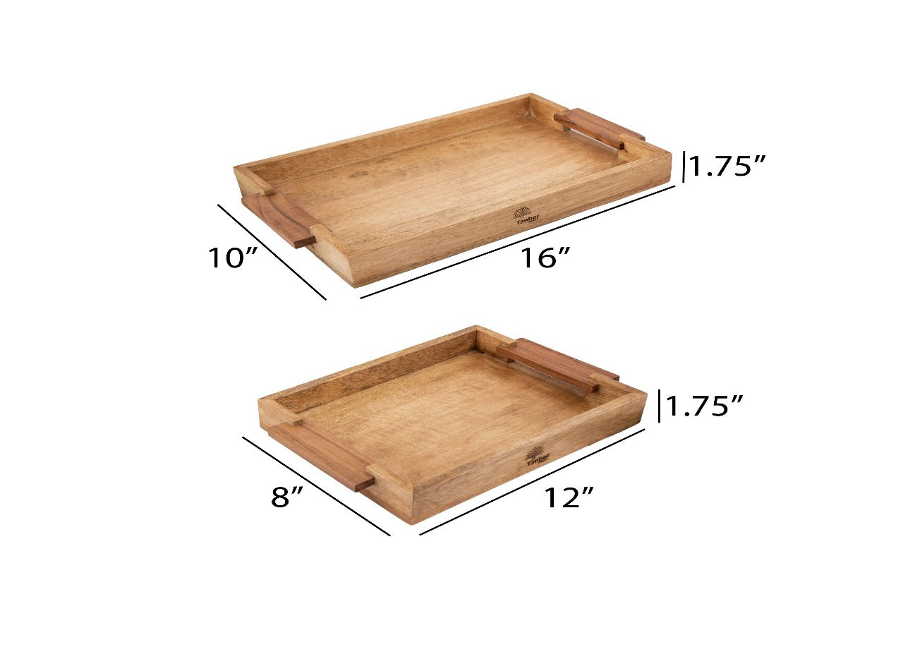 Mango Wood Serving Tray with Handles