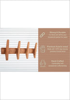 Wooden Wall Hooks, Rustic Wood Wall Hook, Heavy-Duty Coat Hooks, Ideal for Hanging Towels, Clothes, Hats, Bags & Keys