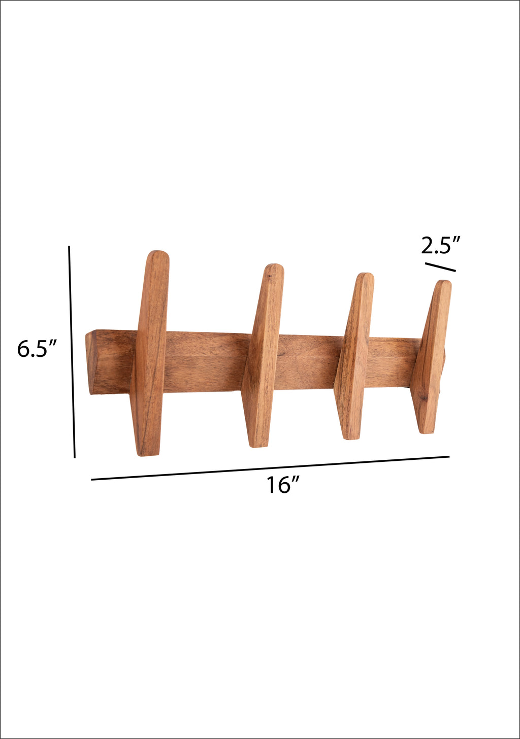 Wooden Wall Hooks, Rustic Wood Wall Hook, Heavy-Duty Coat Hooks, Ideal for Hanging Towels, Clothes, Hats, Bags & Keys