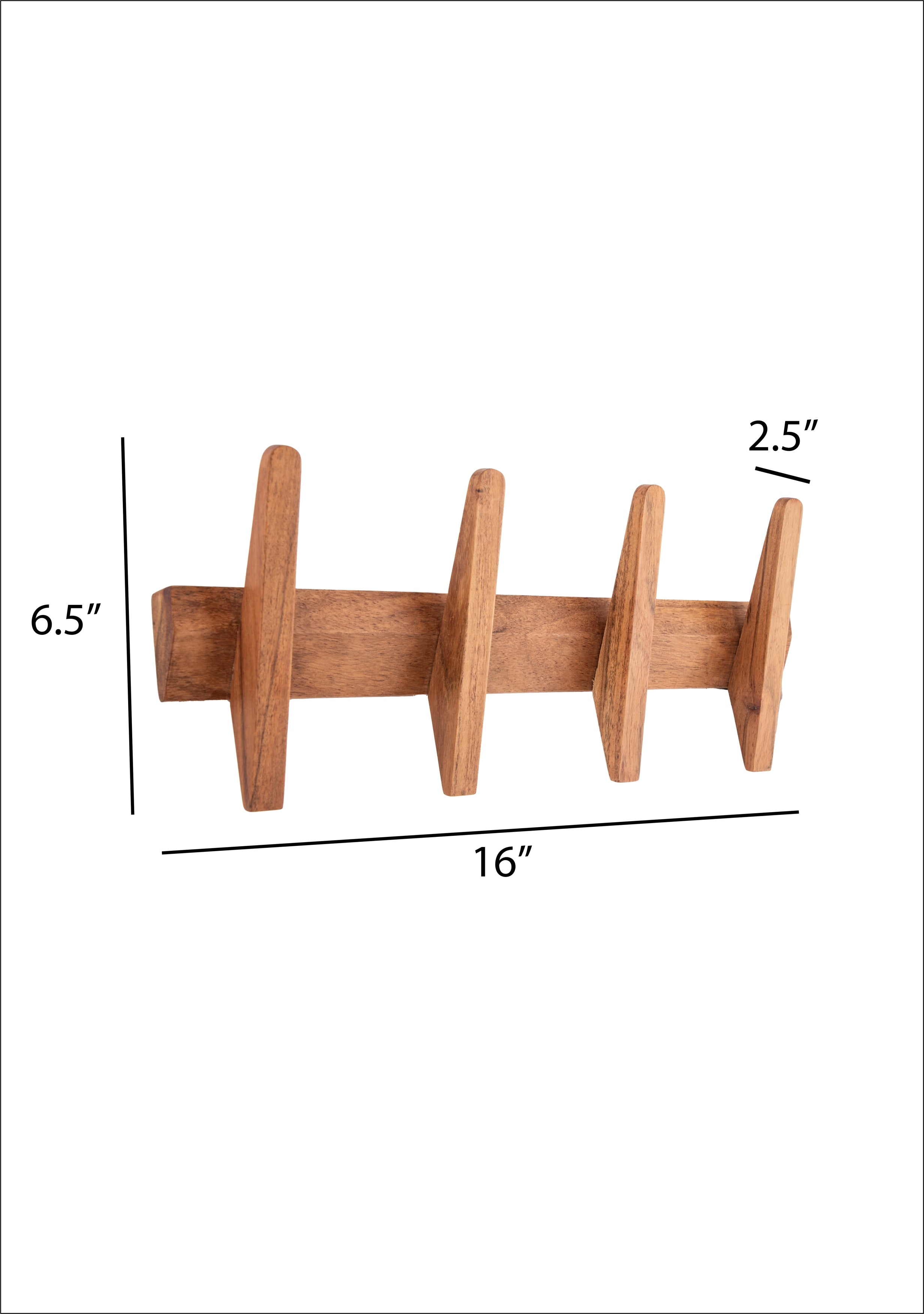 Wooden Wall Hooks, Rustic Wood Wall Hook, Heavy-Duty Coat Hooks, Ideal for Hanging Towels, Clothes, Hats, Bags & Keys
