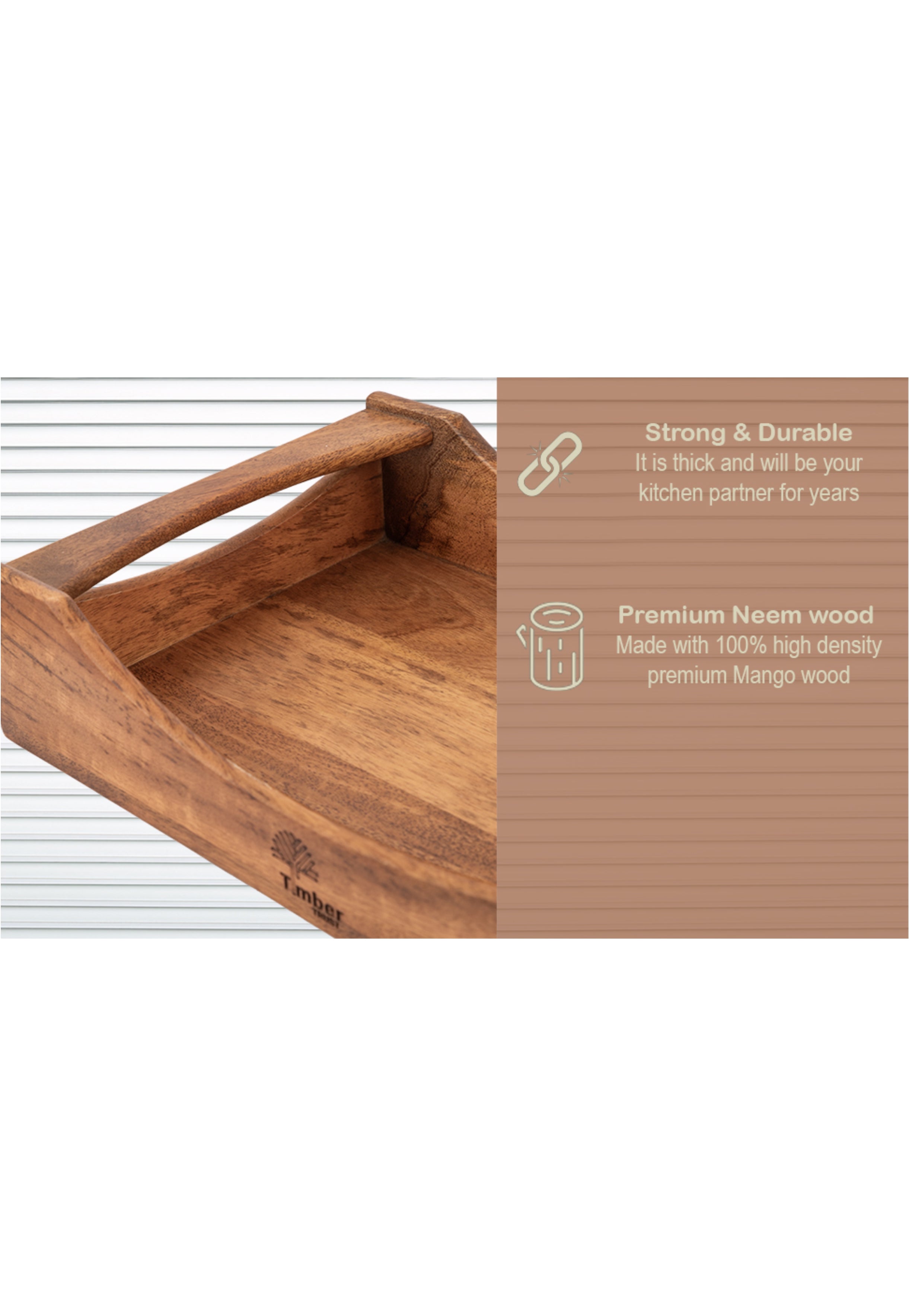 Timber Trust Solid Wood Serving Tray