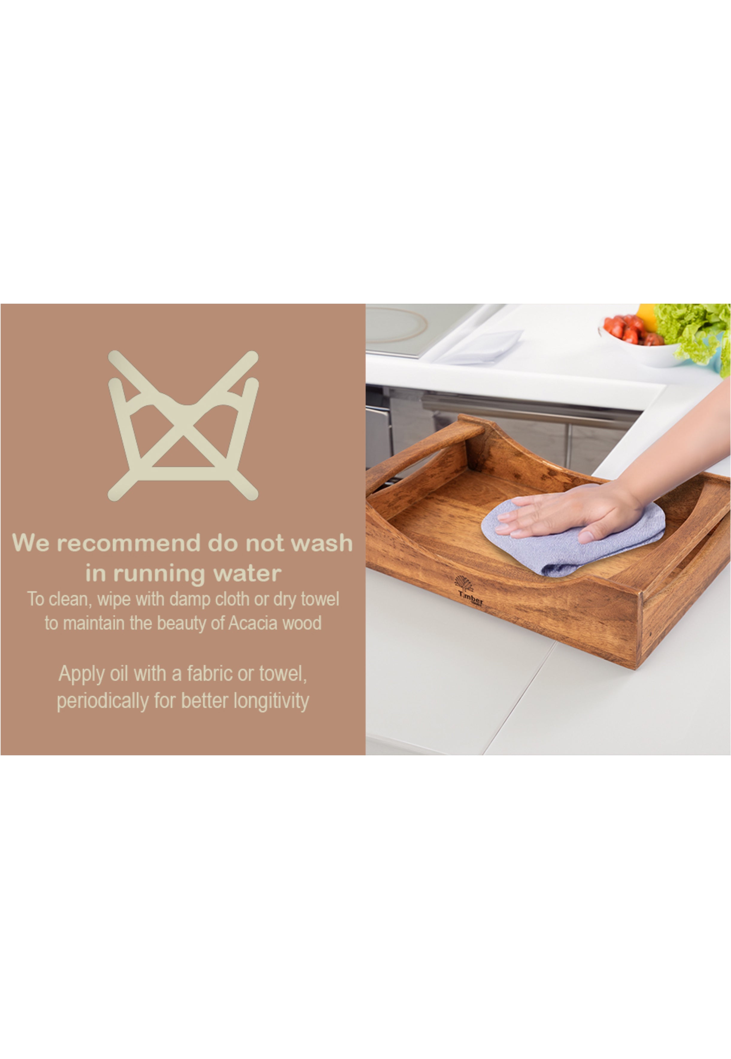 Timber Trust Solid Wood Serving Tray