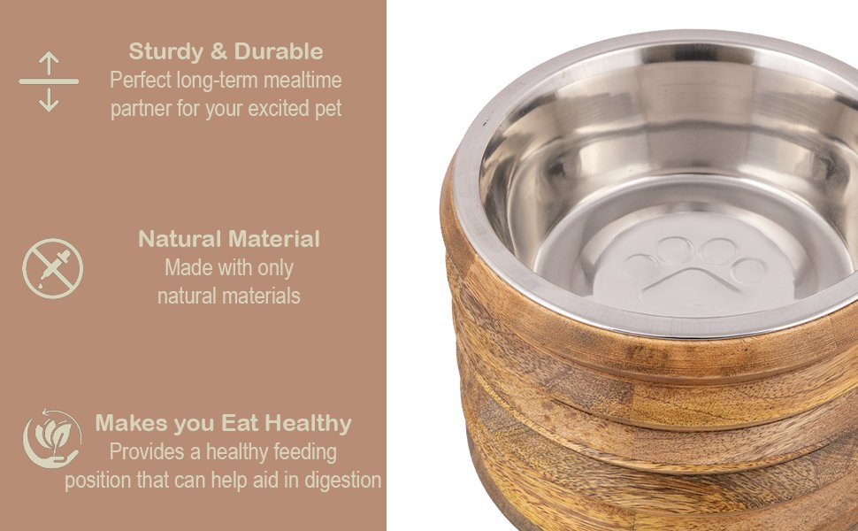 Timber Trust Elevated Wooden Dog Bowl Stand