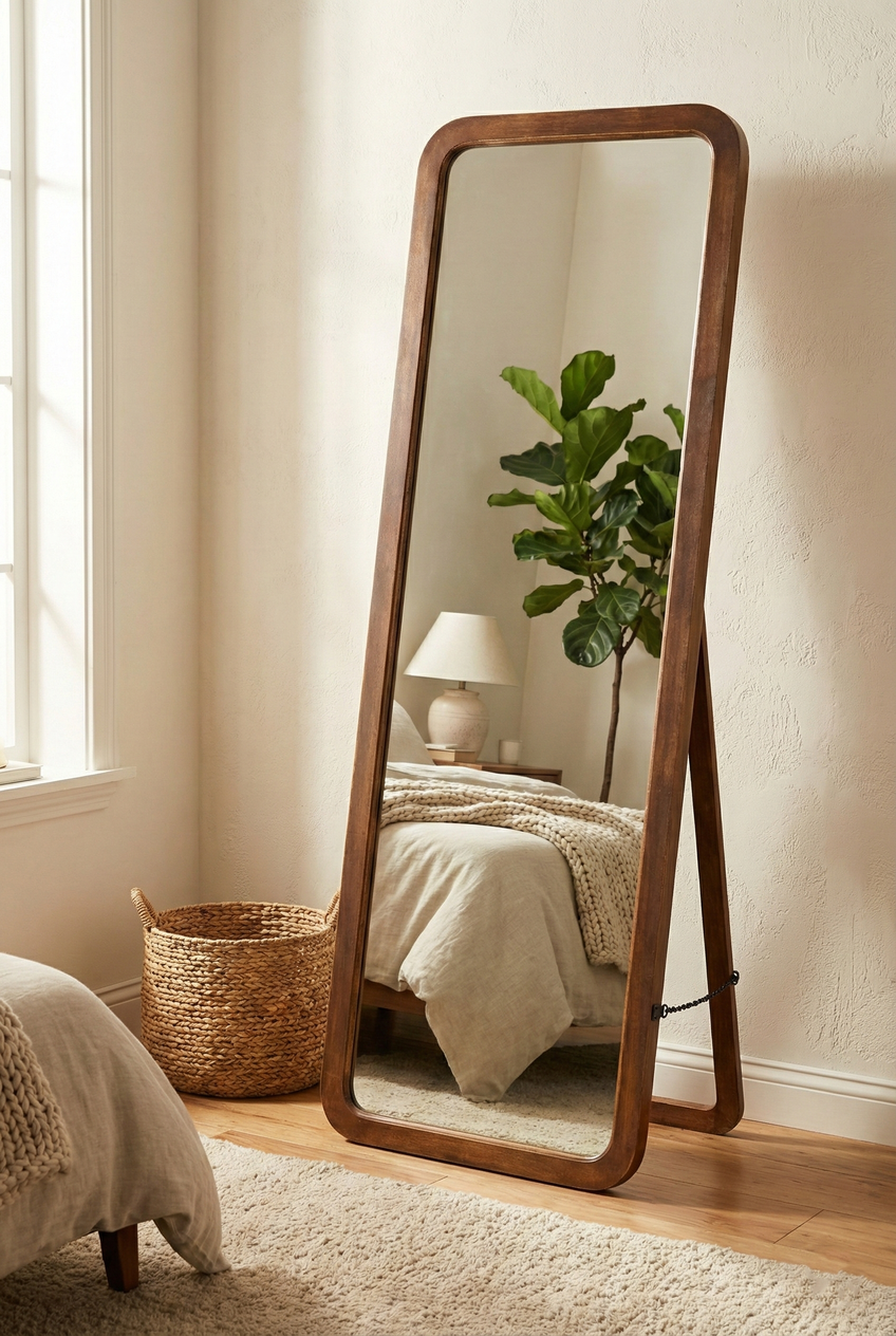 Timber Trust  Mango Wood Full Length Standing Mirror