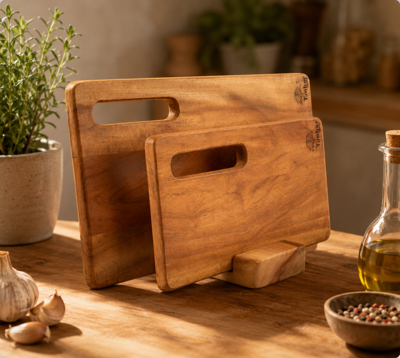 Timber Trust Neem Wood Chopping Board Set of 2
