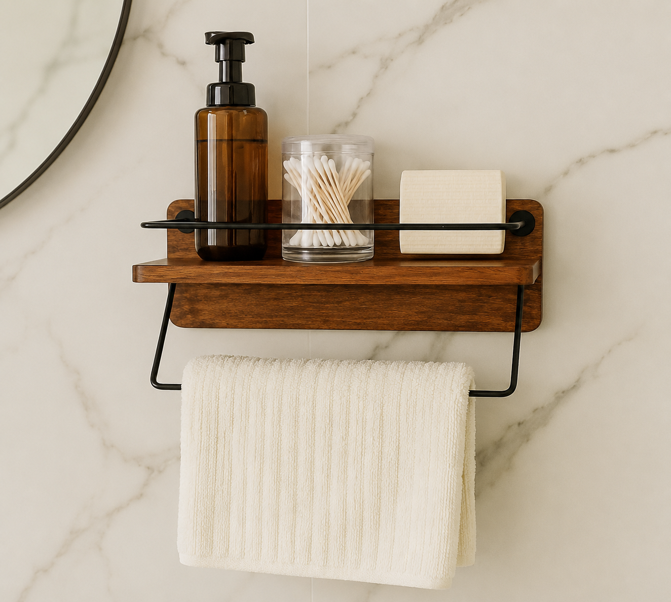 Timber Trust Mango Wood Bathroom Shelf
