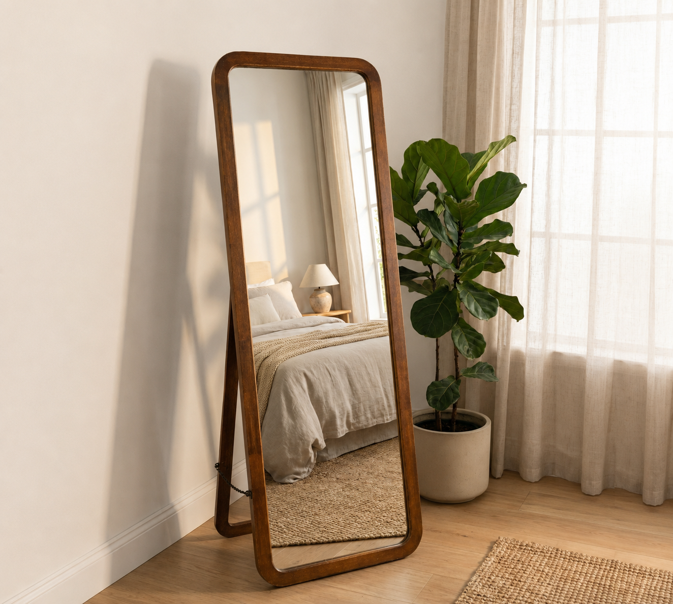 Timber Trust  Mango Wood Full Length Standing Mirror