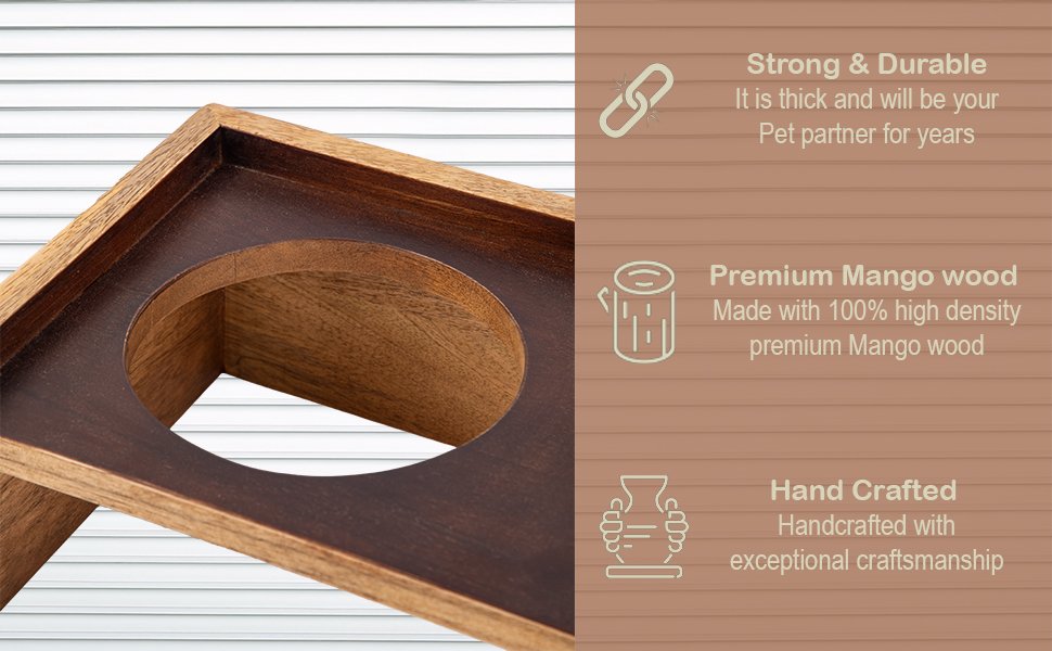 Timber Trust Elevated Wooden Dog Bowl Stand
