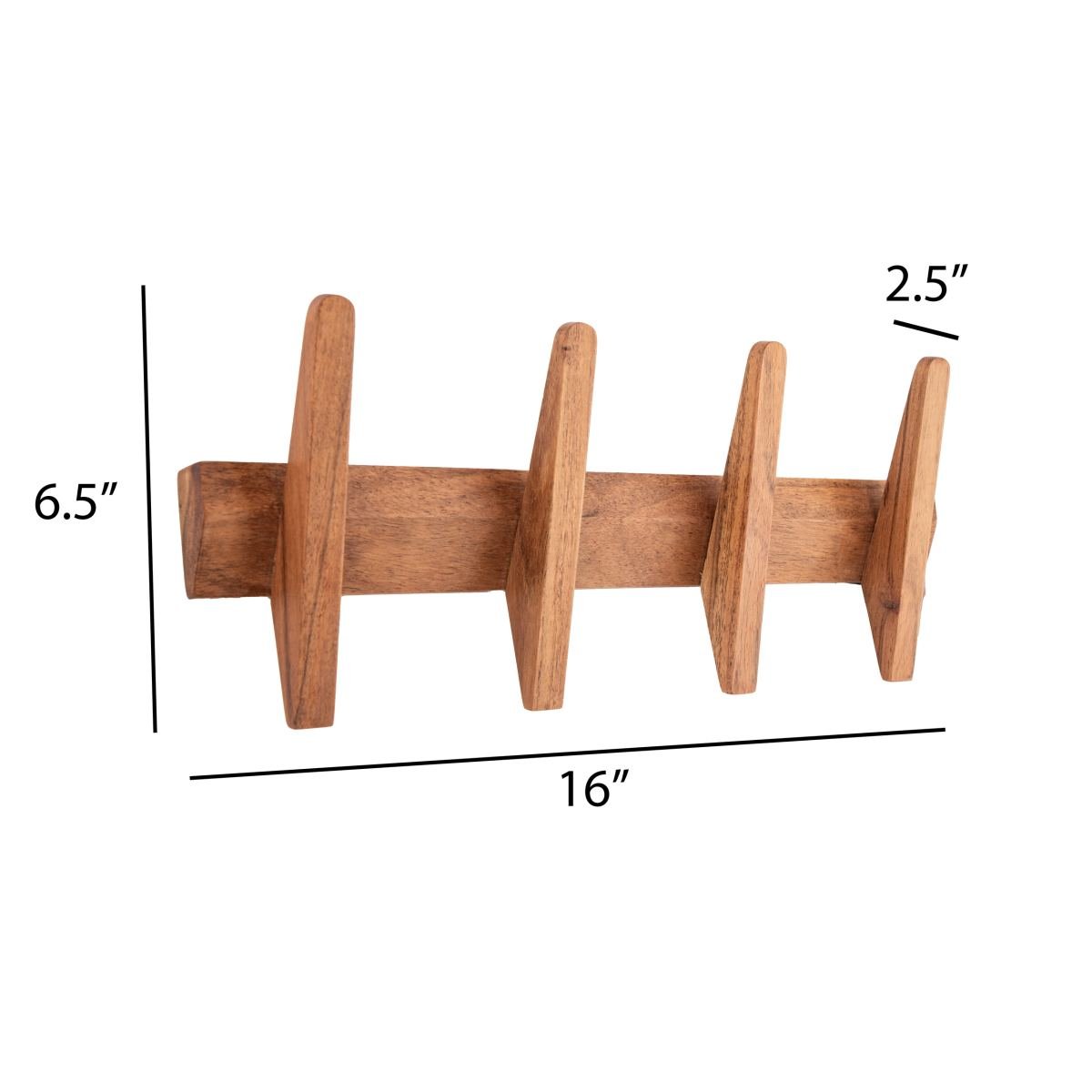 Timber Trust Acacia Wood Wall Hook Rack