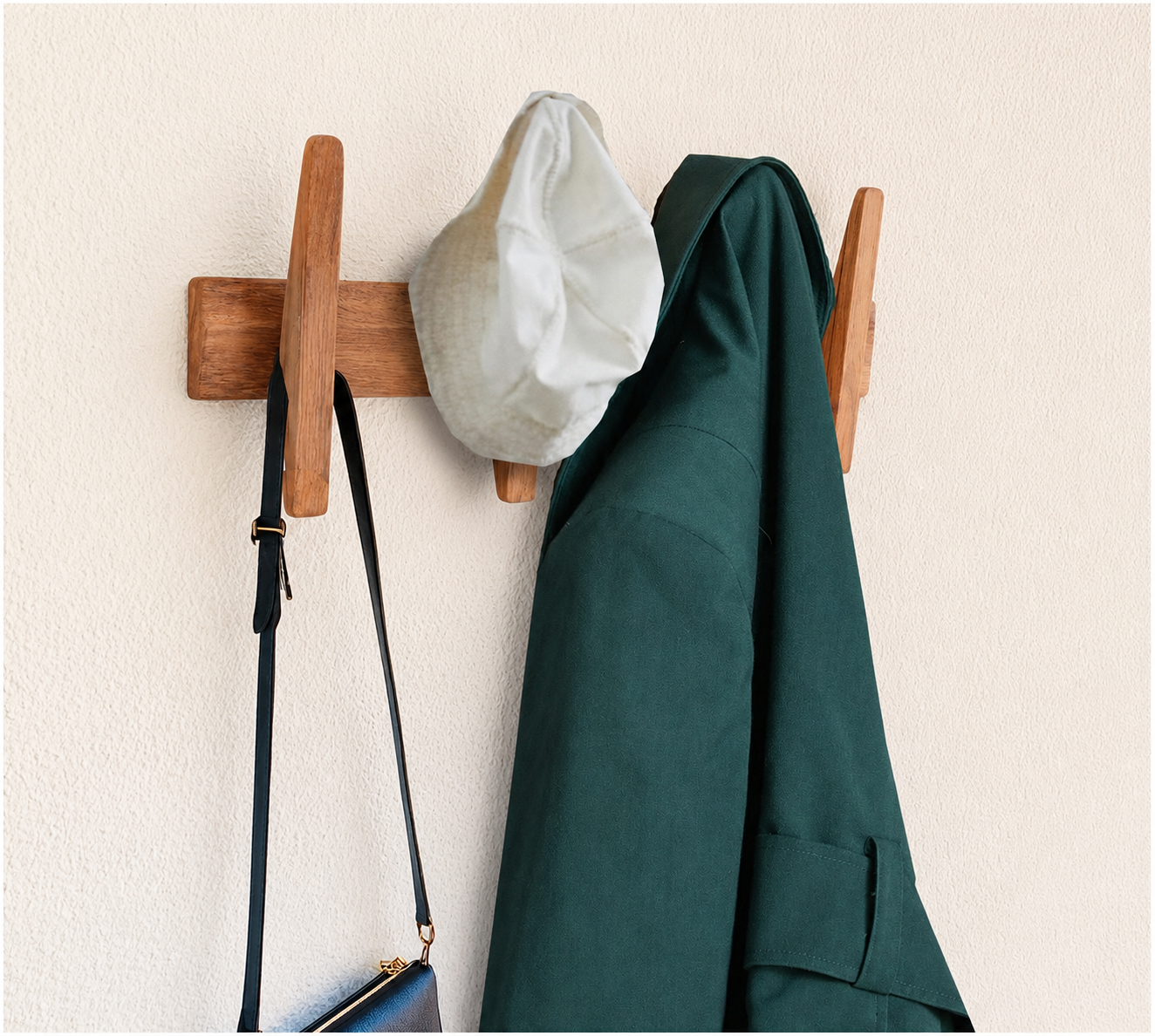 Timber Trust Acacia Wood Wall Hook Rack