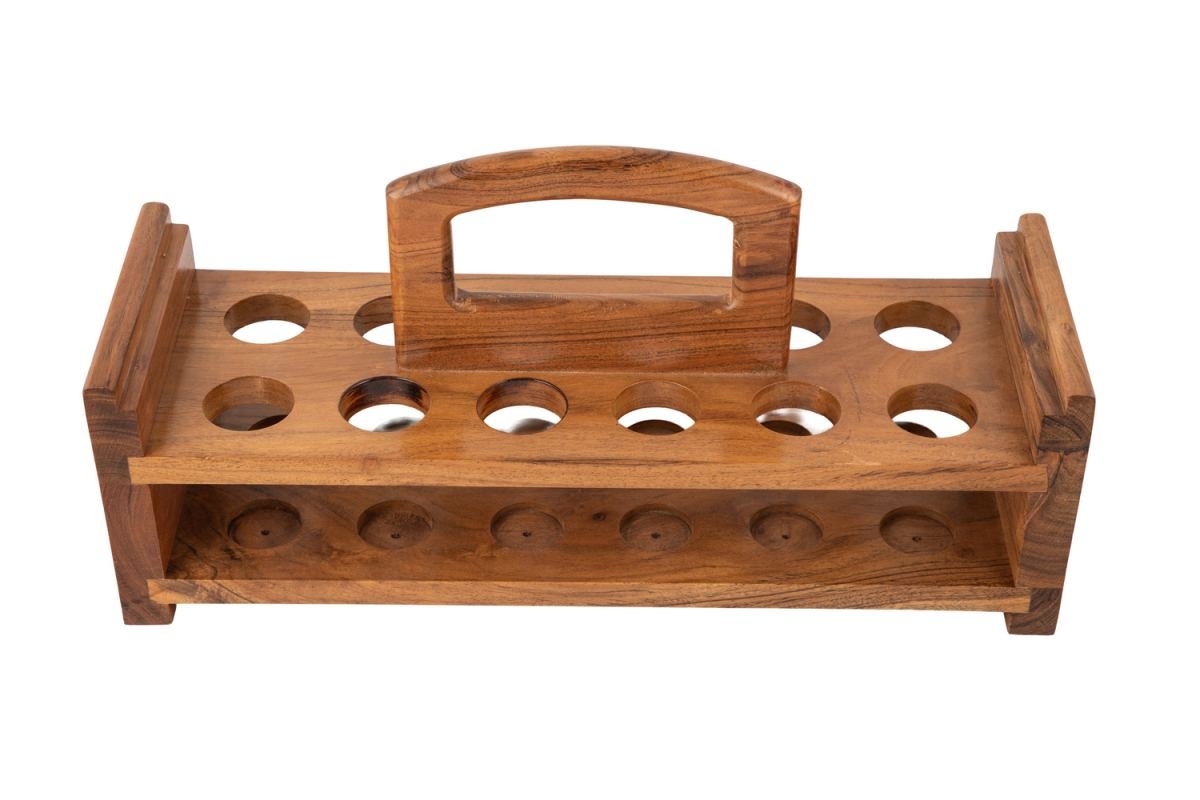 Acacia Wood Shot Glass Rack 17×6×9 Inch