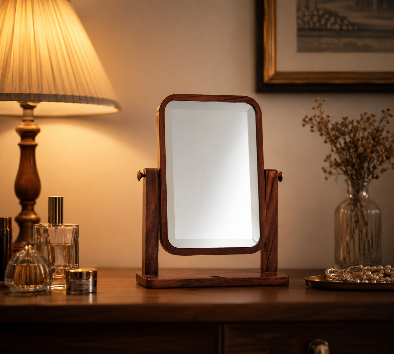 Timber Trust Acacia Wood Make Up Mirror