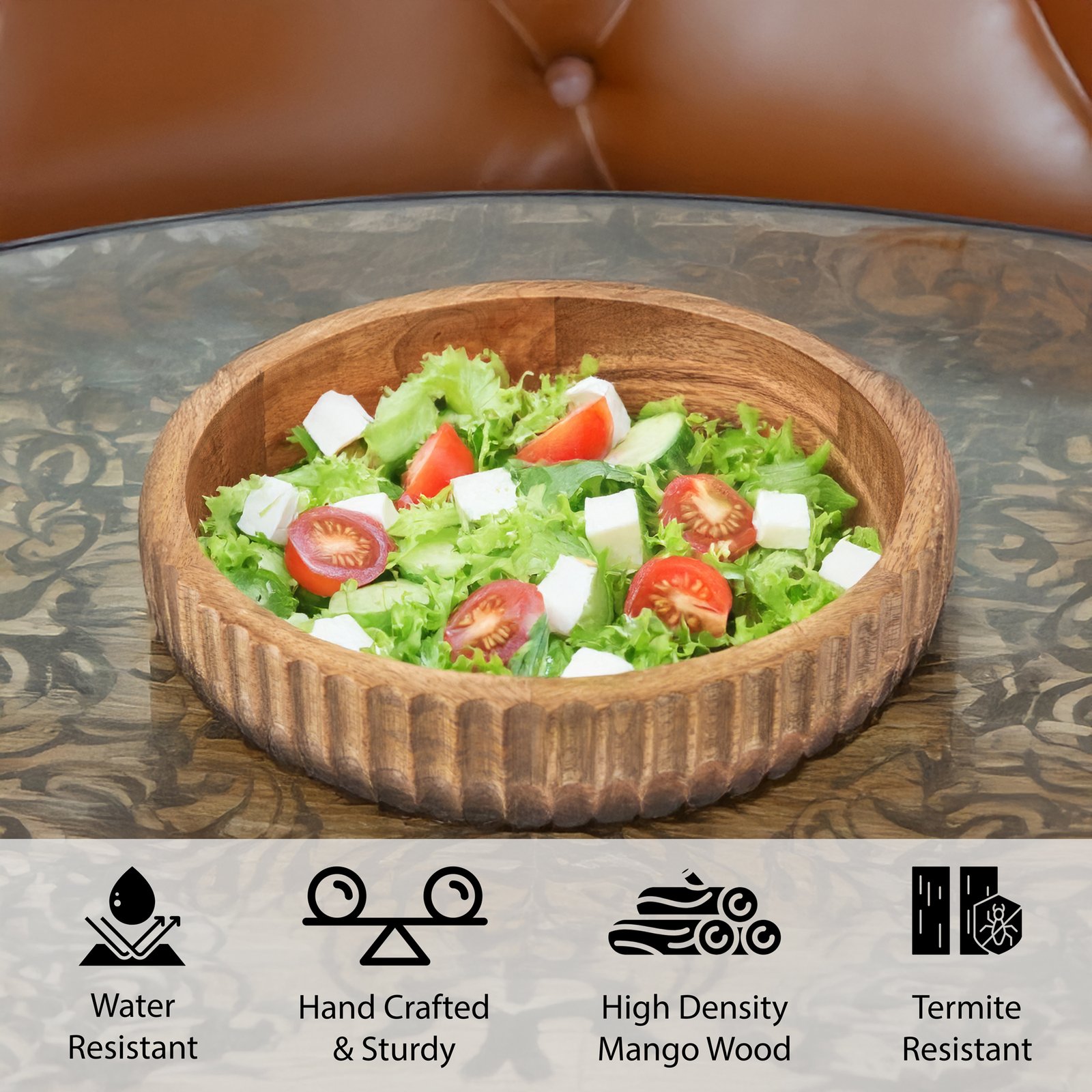 Timber Trust Mango Wood Wooden Serving Bowl